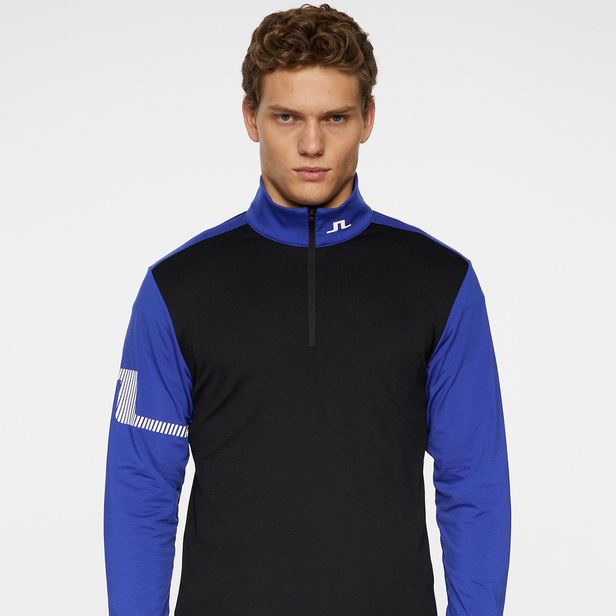 J Lindeberg Heath Strike Mens Golf Mid Layer Clematis Blue